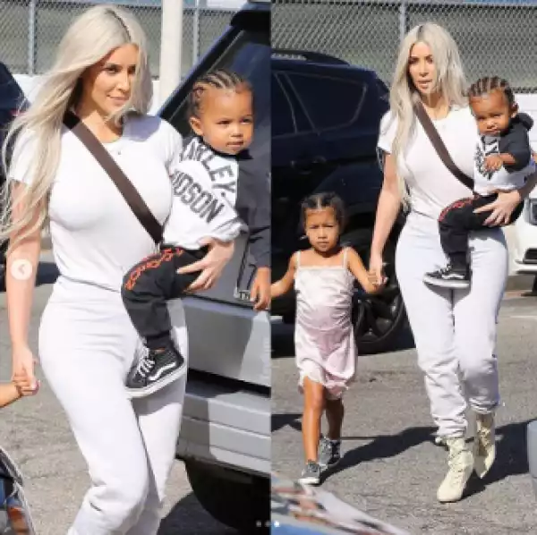 Kim Kardashian, Kanye West And Their Kids Step At The Streets Of Los Angeles (Photos)